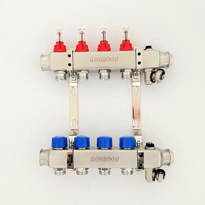 China 5 Port Stainless steel water underfloor heating manifold , 304 stainless steel intelligent water manifolds for sale