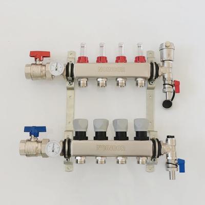 China Stainless Steel UFH 4-Port Manifolds for Underfloor Heating systems for sale