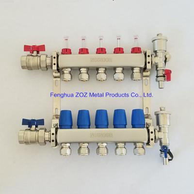 China Stainless Steel Radiant Heat Manifold Assembly w/ Flow Meter for sale