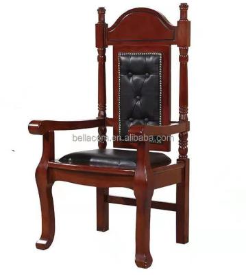 China Hot Selling Fixed Wooden Leather Court Furniture Judge Office Solid Wood Chair for sale