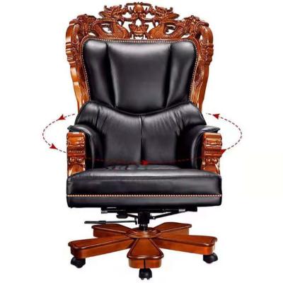 China New Style Luxury High Quality Adjustable Ergonomic Design Boss Office Leather Swivel Chair (Height) for sale