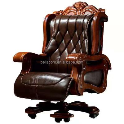 China Factory direct sales (height) high adjustable height executive office luxury comfortable genuine leather back chair for sale