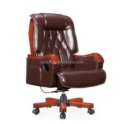 China Wholesale (Height)Adjustable Genuine Leather Office Chair For Business Use Ergonomic Manager Office Chairs for sale