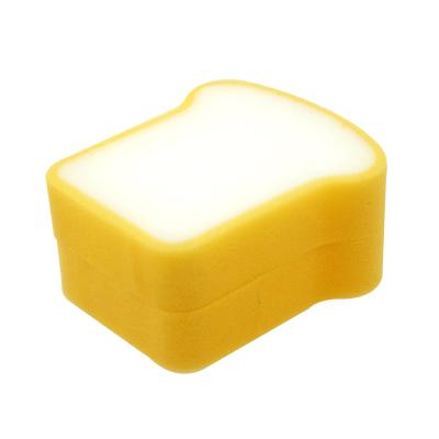 China Bread Shape Soft Sliced ​​Kitchen Cleaning Sponge Sustainable Polyester Or Nylon 13.2*9.2*3 As Picture Sustainable 1000bags Daily 2pcs/bag for sale