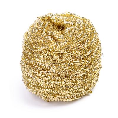 China Viable Spiral Metal Kitchen Brass Cleaning Ball Copper Wire Scourer for sale