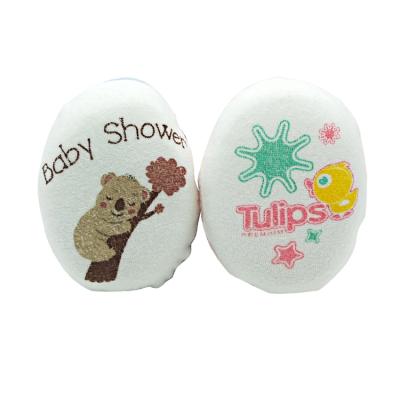 China EXFOLIATE Cute Animal Shape Printed Cotton Baby Bath Shower Sponge for sale