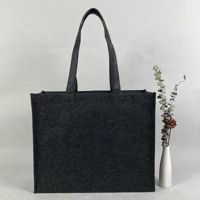 China Big Wholesale Felt Handled Cheap Grow Bag Tote Toy Felt Storage Shop Bag Logo For Kids Felt Handle Tote Bag Clutch With Zipper for sale