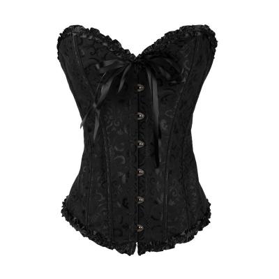 China Vintage Antibacterial Corset Lace Top Corset Boned Body Shaper Lingerie Overbust Corsets Plus Size Trainer Corsets for sale