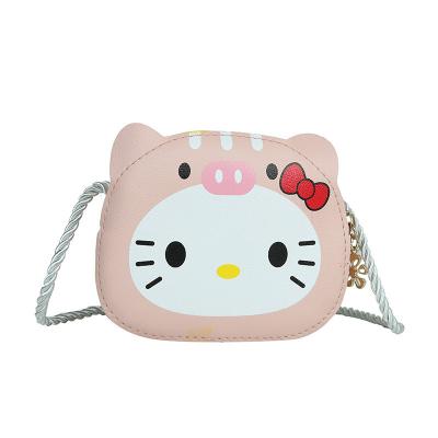 China Girl's Daily Outdoor Fashion Mini Bag Cute Coin Purse Coin Purse Waterproof Children's Kitty Cut Bag Lovely Cartoon Messenger for sale