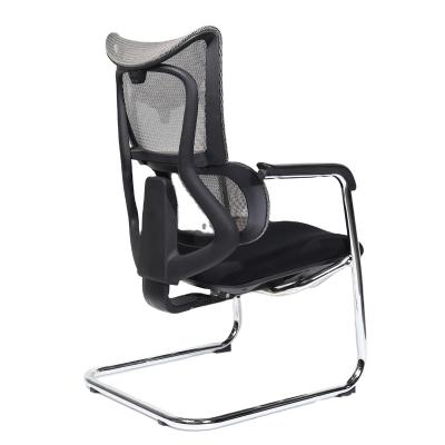 China Premium Guest Chair BROBRIYO MR-MF03 Fabric Seat Guest Chair Meeting Conference Office Chair With Separate Lumbar Support for sale