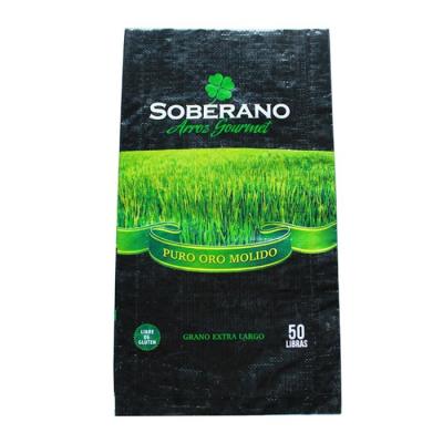 Cina L'imballaggio BOPP di larghezza ISO9001 40CM 56CM insacca 1/5 di anti slip 20kg 46kg 50kg Rice Bags in vendita