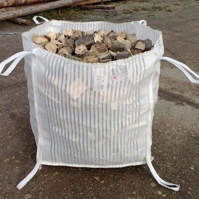 China Top Premium Big Bag For Firewood 100 X 100 X 150 Cm With Star Base White And Black FIBC Vented Bulk Bags For Firewood for sale