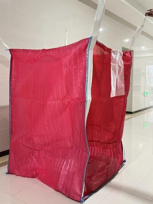 China 100% PP Ventilated RedBig Bags Mesh Fabric 180gsm 1500kg Packaing Firewood for sale