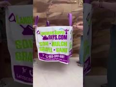 Customized purple Printed FIBC PP Big Bag For Soil Mulch Gravel Sand