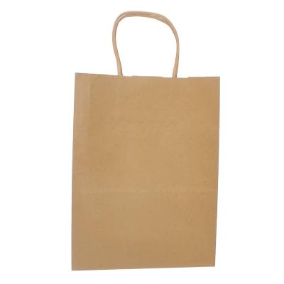 China Recyclable Custom Logo Print Wholesale Grocery White Brown Packaging Paper Gift Bag With Handle Industrial Item Outer Packaging for sale