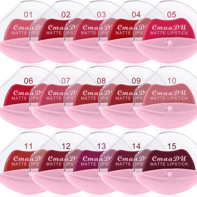 China New CmaaDu Waterproof Lazy Lipstick 15 Color Chinese Red Vegan Matte Lipstick Luxury Waterproof Cosmetic Velvet Manufacturers High Quality for sale