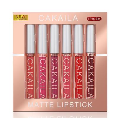 China CAKAILA Waterproof Pigmented Long Lasting Lip Gloss Set 6 Color Women Girls Makeup Sets Brown Chocolate Tinted Waterproof Lip Gloss for sale