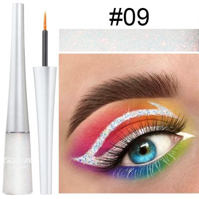 China CmaaDu 16 Colors Waterproof Eye-liner Water Activated Waterproof Luminous Glitter Liner Gold Colored Tip Eye Felt Liquid Eyeliner Makeup for sale