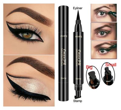 China CmaaDu Double Head Eye Liner Pencil Waterproof Black Liquid Fast Drying Resistant Eye Makeup Waterproof 2 in 1 Wing Stamp Eyeliner for sale