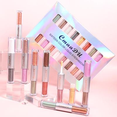 China CmaaDu 2023 New Waterproof 16 Colors Liquid Eyeshadow Makeup Sets High Head Long Lasting Dual Dye Metallic Cream Eyeshadow for sale