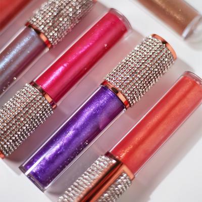 China Moisturize 2023 Diamond Custom Logo Plumper Color Clear High Shimmer Wholesale Clear Shine Lip Gloss Vendor Vegan Private Label Lip Gloss for sale