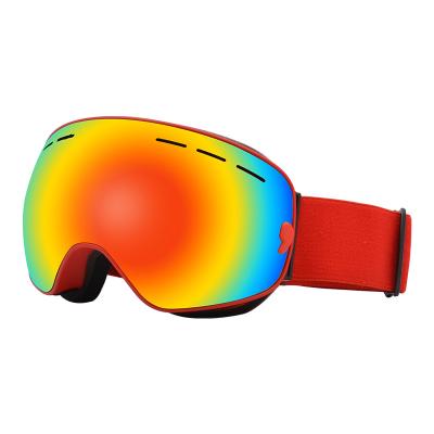 China SKI Factory RTS OEM Logo Snow Fog Goggles Ski Goggles Custom Double Glass Lens for sale