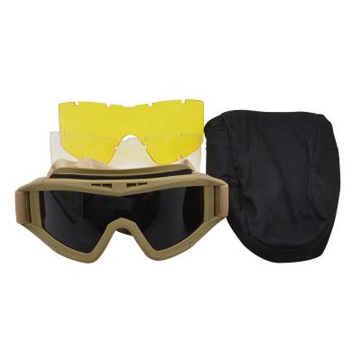 China High Quality Sports Paintball Eyewear Military 3 Cs Glass Windproof Tactical Goggles for sale