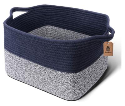 China Modern Wholesale High Quality Handmade Storage Basket Rope Cotton Woven Basket for sale