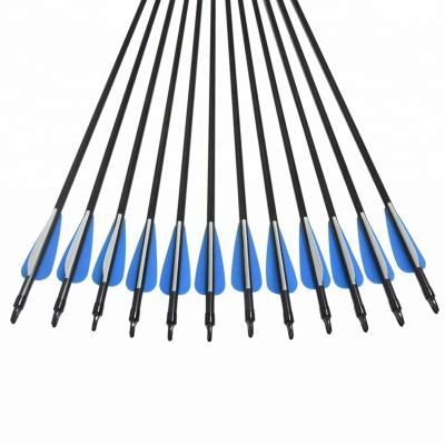 China Chasing Fiberglass Archery Paddles Blue And White Color Archery Arrow For Recurve The Bow for sale