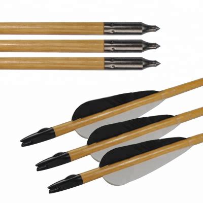 China NIKA Archery Recurve Bow Outdoor Shooting Shooting Wooden Arrow Shaft Big Black Dot Wooden Arrow for sale