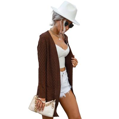 China Anti-pilling Long Lady 2022 Autumn Winter Knitwear Women Loose Knit Cardigan Coat for sale