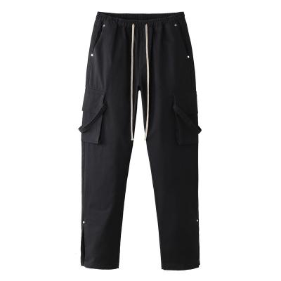 China Mens Breathable Cotton Casual Pants Ladies Loose Drawstring Pocket Casual Pants for sale