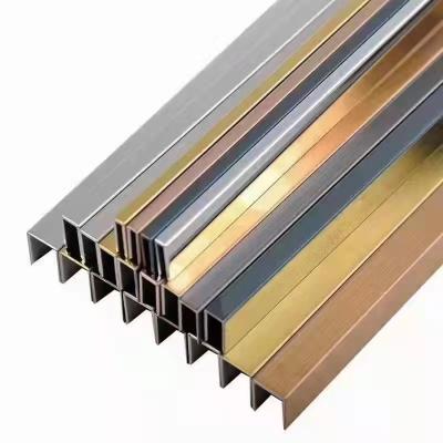 China Modern T Channel Decorative Inside Wall Corner Strip Custom Different Stainless Steel Flexible Tile Trim Metal Shapes for sale