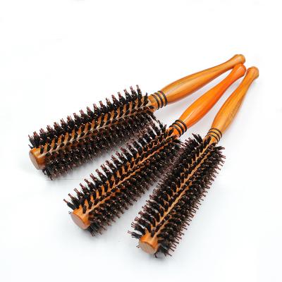 China Manufacturer Professional Hair Styling Natural Round Bristle Wooden Hair Brushes for sale