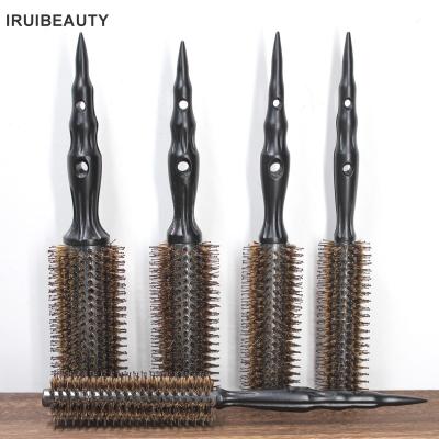 China High End Wooden Round Bristle Brushes Guaranteed Quality Babershop Round Hairdressing Brushes for sale