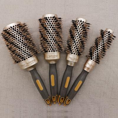 China Rounded Plastic Hair Brush More Ergonomic Home Hair Brush Round Hair Round Brush Ceramic Professional for sale