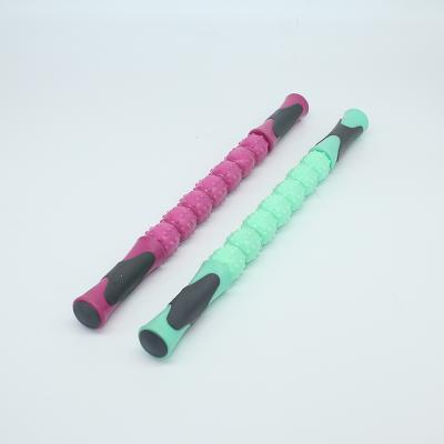 China Muscle Relaxation Good Quality Customized Color Metal Dot Ball Muscle Roller Massage Stick for sale