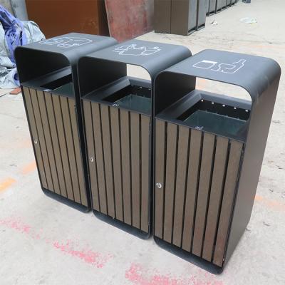 China Park Street Sustainable High Quality Outdoor Metal Recycle Trash Can Garbage Container for sale