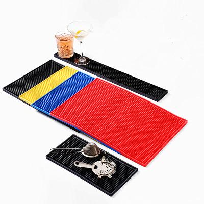 China Disposable OEM Logo Barmat Accessories Rectangle Silicone Soft Rubber PVC Beer Bar Mat for sale