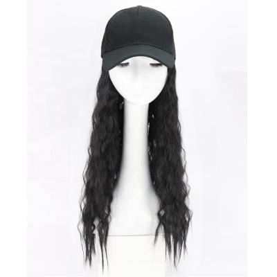 China Wigs With Water Wave Fashionable Wig Caps Baseball Travel Wig Caps Outdoor Hair Wigs With Caps for sale