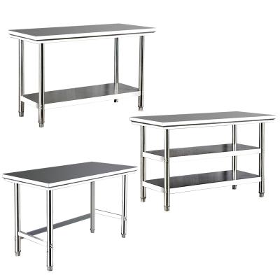 China High Quality Commercial Stainless Steel Restaurant Worktable Bench Removable Stainless Steel Kitchen Hotel Dining Workbench for sale