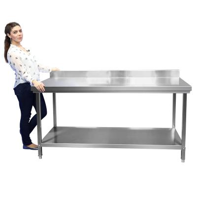 China Restaurant Kitchen Work Table Kitchen Table Metal Stainless Steel Commercial With Backsplash Commercial Equipment For Restaurants/Hotels for sale