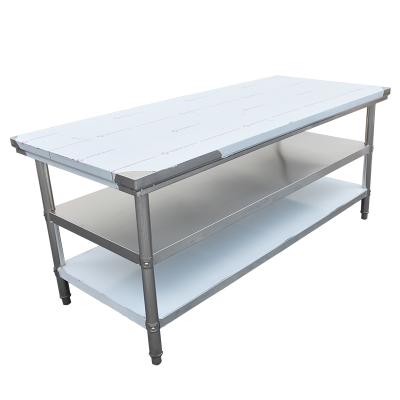 China High Quality Commercial Stainless Steel Restaurant Worktable Bench Removable Stainless Steel Kitchen Hotel Dining Workbench for sale