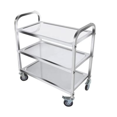 China Modern Desgin 2/3/4 Detachable Hotel/Restaurant Stainless Steel Delivery Food Service Trolley Movable Diner/Trolley Tiers Shelf Cart for sale