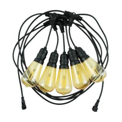 China Decorative Garden IP44 LED String Light 16FT 32FT With Dark Blown 4W ST64 Bulbs For Christmas Holiday Decoration for sale