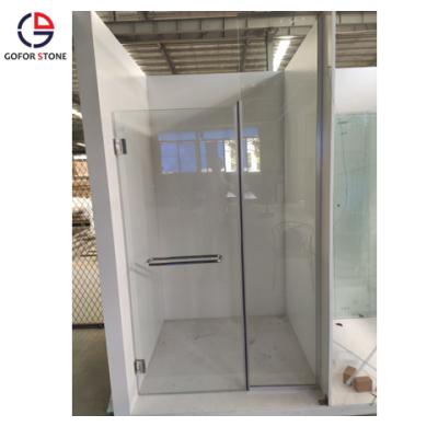 China New Safety Frameless Shower Glass Door With Hinge , Glass Door For Shower Room for sale