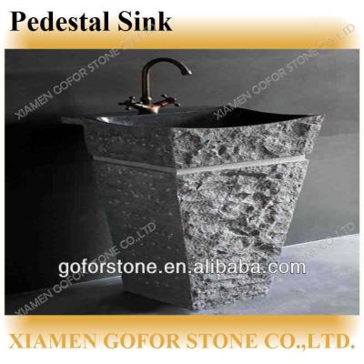 China Bowl Sinks / Freestanding Vessel Basins Granite Pedestal Sink Bathroom Sink for sale