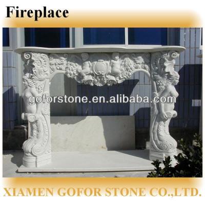 China Indoor High Quality Marble Fireplace Mantel for sale