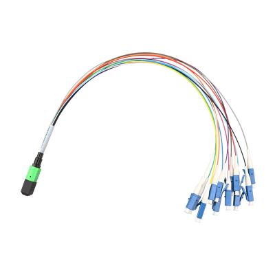 China 4 core 8 core Fanout patch cord with mtp/mpo connector for sale