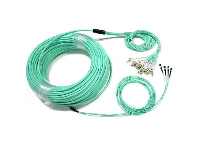 China MPO MTP a 48 cordones de remiendo de la fibra óptica OM3 del LC 2.0m m de la base en venta